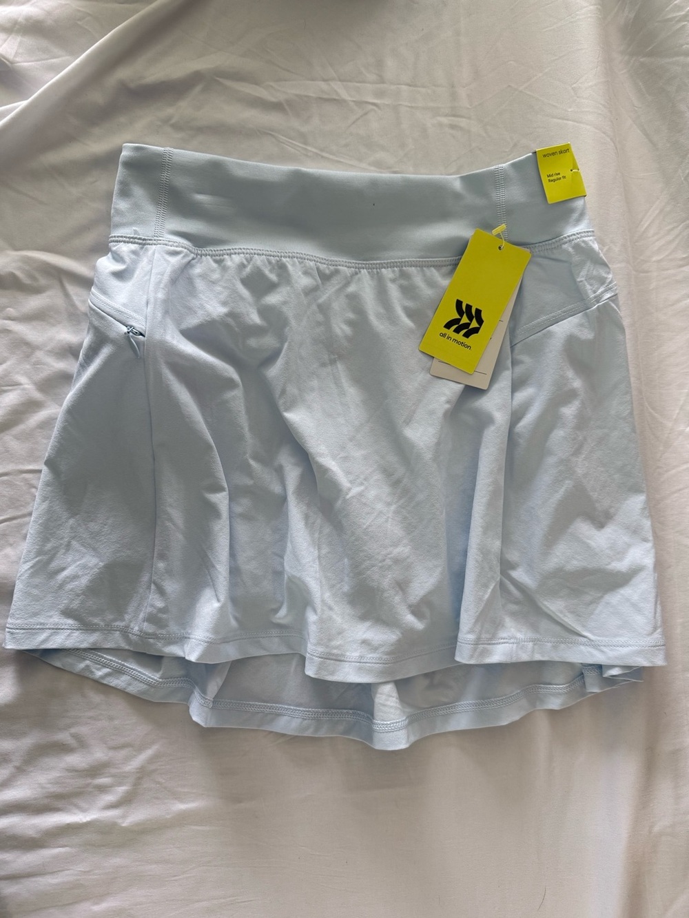 Pale Blue Performance Skort with Built-In Shorts